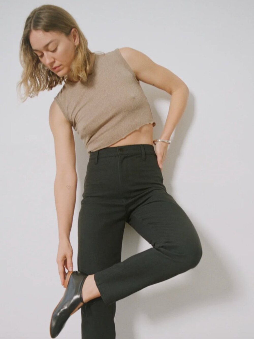 Ozma Tasi Crop Regen Silk Noil Jersey